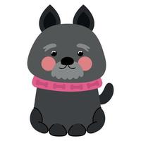 cute puppy with collar vector