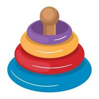 ring stacker toy icon vector