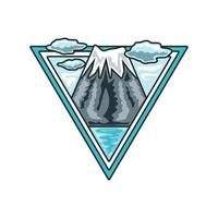 mountain adventure badge vector