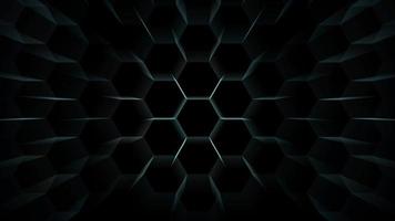 Digital hexagon dimension moving wire protection light burst on the black screen background video