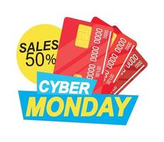 cyber monday bank credit cards vector