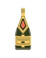 champagne bottle beverage vector
