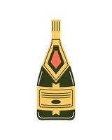 champagne bottle beverage vector