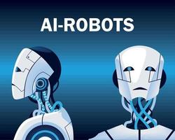 robots de inteligencia artificial vector