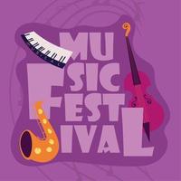 cartel del festival de música, diseño vector