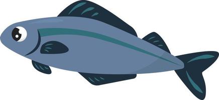 Blue fish, illustration, vector on a white background.