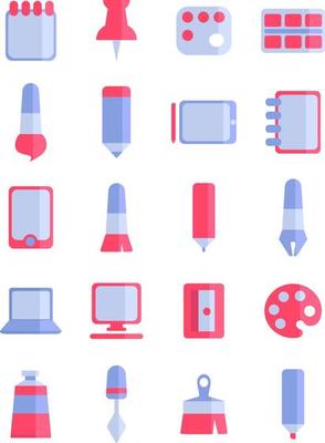 Painting tools, illustration, vector, on a white background.