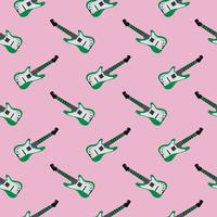 Electric guitar,seamless pattern on pink background. vector