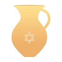 pitcher jewish hanukkah vector