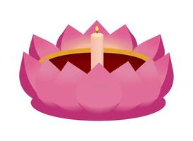 candle and lotus vector