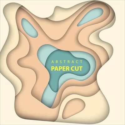 Vector background with nude beige color paper cut shapes. 3D abstract paper art style, design layout for business presentations, flyers, posters, prints, decoration, cards, brochure cover.