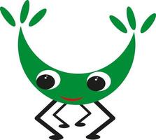 Cute green monster, illustration, vector on a white background.