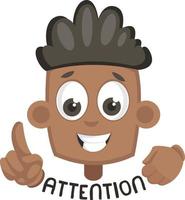 Boy asking for attention, illustration, vector on white background.