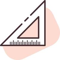 Angled ruler, illustration, vector, on a white background. vector