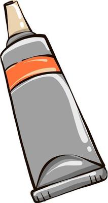 Grey tube of paint ,illustration,vector on white background