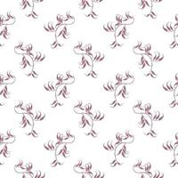 Violet plant ,seamless pattern on white background. vector