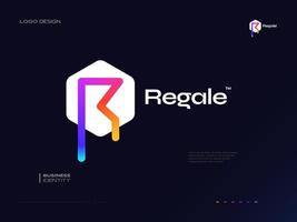 diseño creativo y colorido del logotipo de la letra r con estilo líquido. adecuado para el logotipo de negocios y tecnología vector