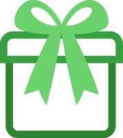 Green present, illustration, vector on a white background