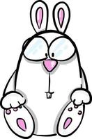 White rabbit, illustration, vector on white background
