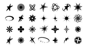 Y2k big collection of symbols and icons Royalty Free Vector