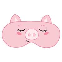 Sleeping mask with cute animal faces Vector illustration