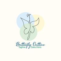 butterfly simple lines logo design vector icon symbol graphic illustration