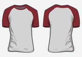 camiseta de manga corta raglán boceto plano de moda técnica vector