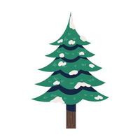 árbol de navidad y nieve vector