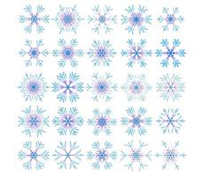 Snowflake vector icon background set