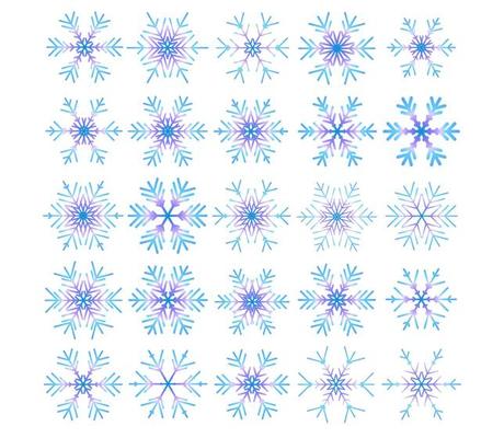 Snowflake vector icon background set