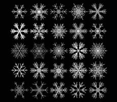 conjunto de fondo de icono de vector de copo de nieve