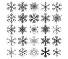 Snowflake vector icon background set