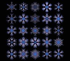 Snowflake vector icon background set