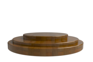 Empty podium or pedestal display on PNG Transparent background with cylinder stand concept. Blank product shelf. 3D rendering