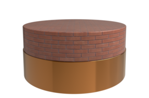 Empty podium or pedestal display on PNG Transparent background with cylinder stand concept. Blank product shelf. 3D rendering