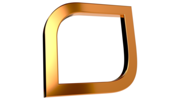 Ilustración de forma 3d png con fondo transparente. marco 3d elemento de diseño geométrico, forma moderna.