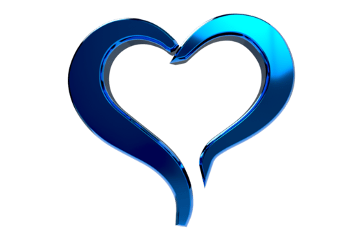 Realistic Golden heart. Isolated Transparent PNG. Valentines day greeting card background. 3D icon. Romantic 3d illustration png