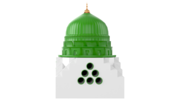 3d render of Masjid Nabvi Madina - Saudi Arabia 3d Illustration PNG with transparent Background