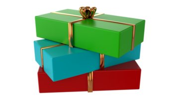 3d Realistic Gift Box with Gold Ribbon Gift Bow Transparent PNG. Decoration 3D illustration png