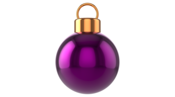 Festive Season balls baubles bombs bulbs decoration Transparent PNG. isolated glass ball. 3D rendering. New Year's Eve winter hanging adornment souvenir. Traditional ornament happy wintertime holidays png