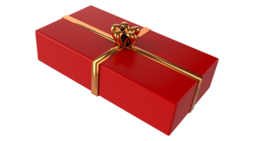 Caja de regalo realista 3d con lazo de regalo de cinta dorada png transparente. decoración 3d ilustración