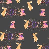 Japanese new year pattern rabbits for decoration design. vector