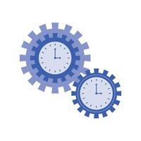 time clock with gears vector