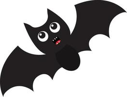 Cute black bat, illustration, vector on white background.