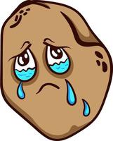 Crying potato, illustration, vector on a white background.