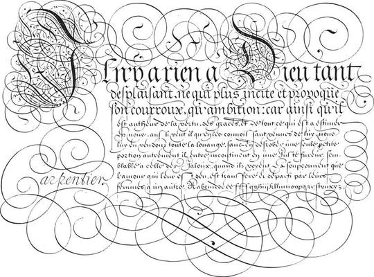 Writing example with the text, vintage illustration.