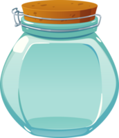 Transparent glass jar for products and decorations.. png