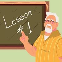 male teacher and blackboard vector