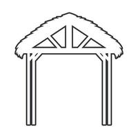 straw hut icon vector