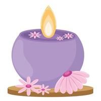 burning candle spa icon vector
